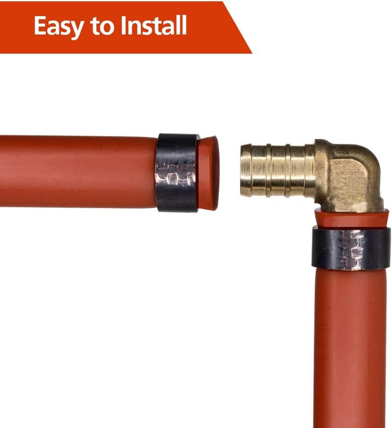 Ruby Q 25 Pack 3/4" PEX Fittings, PEX Elbow Fittings, Brass PEX Fittings for PEX Tubing Pipe - Image 4